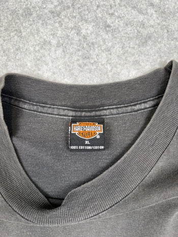 Vintage Harley Davidson Chrome Engine Tee Black
