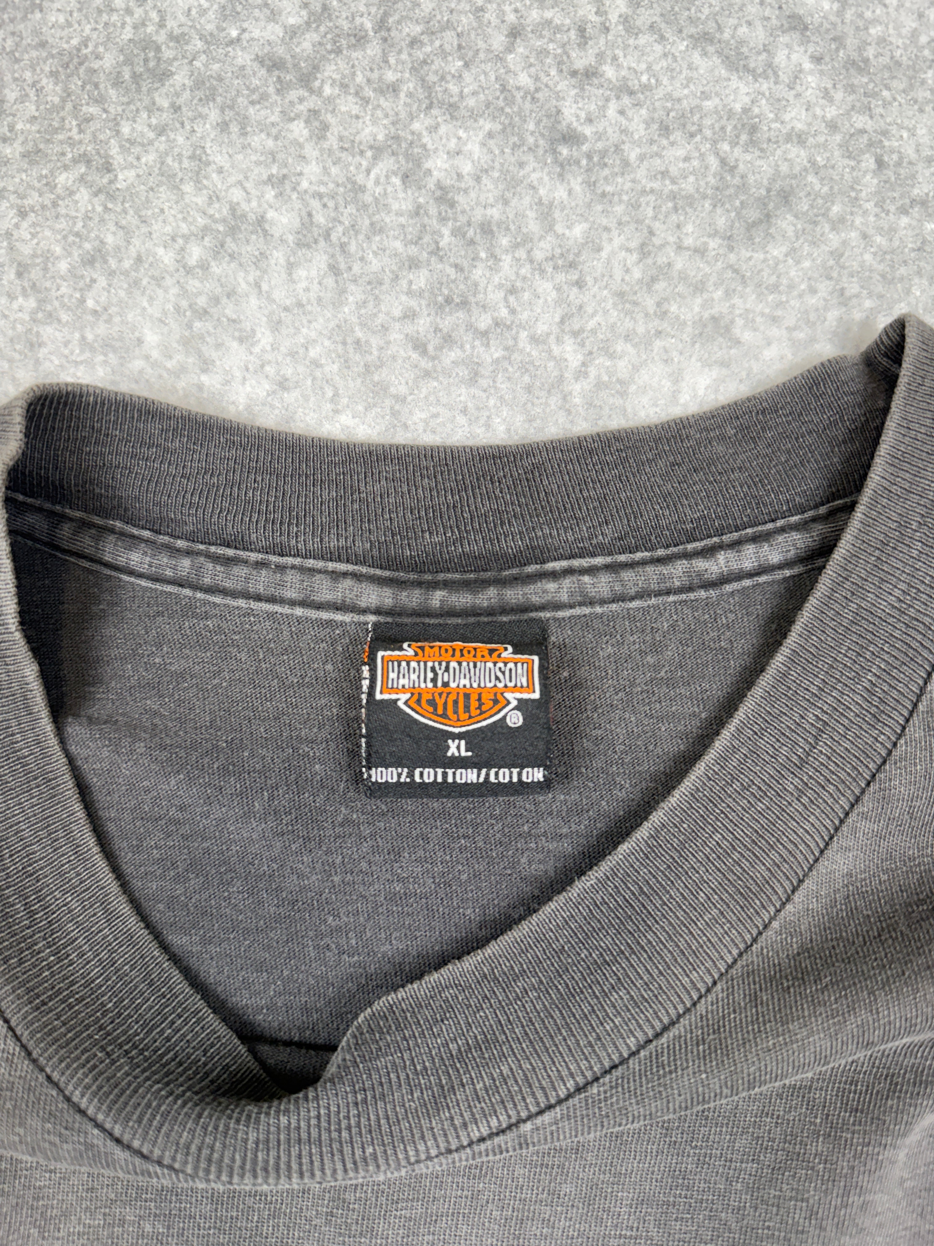 Vintage Harley Davidson Chrome Engine Tee Black