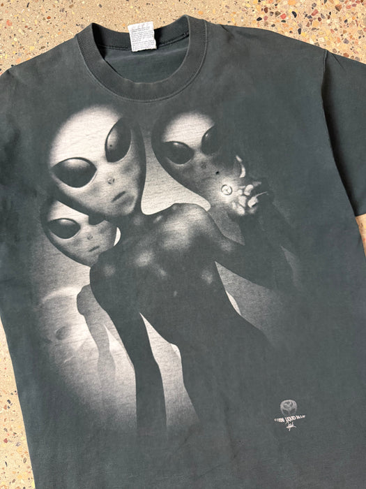 Vintage 90’s Liquid Blue Alien Tee Black | Vitnage Clothing Store Canada