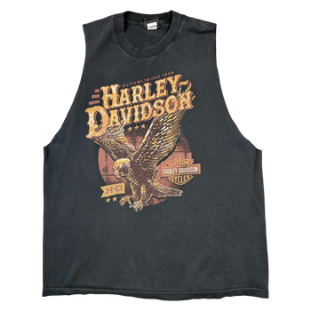 Vintage Harley Davidson Eagle Sleeveless Tee Black