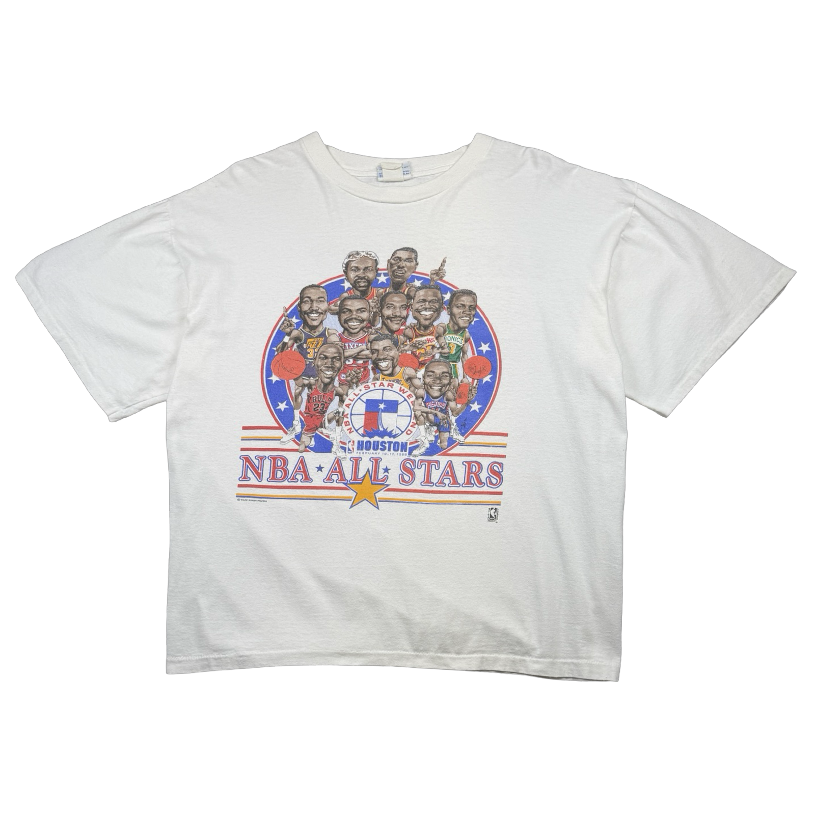 Vintage 1989 NBA All Stars East vs West Tee White