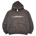 Vintage Adidas Distressed Hoodie Faded Black