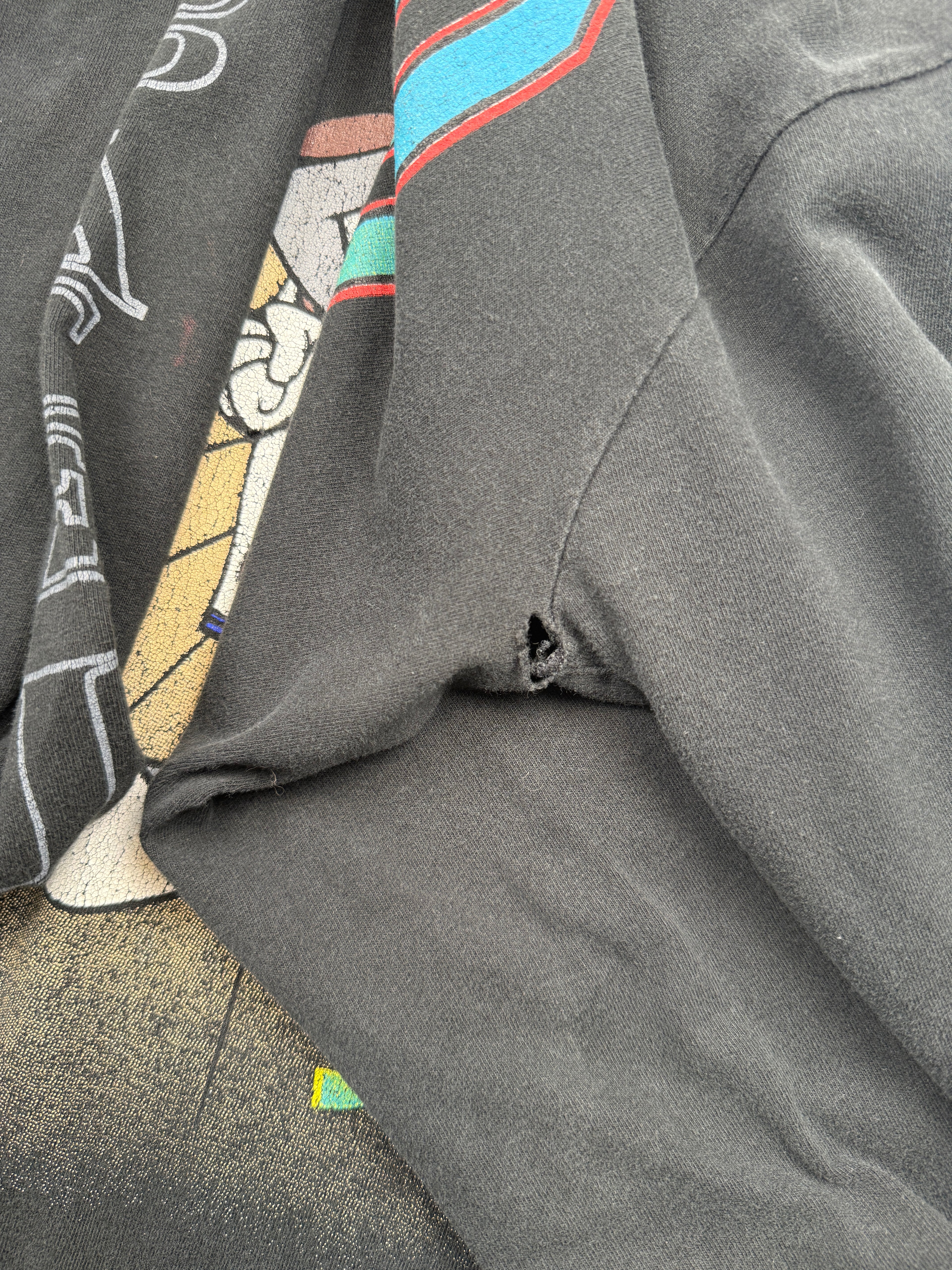 Vintage 90's Space Jam Tune Squad Sleeve Spell Out L/S Tee Black