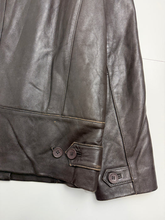 Vintage Balenciaga Paris BB Leather Jacket Brown | Vitnage Clothing Store Canada