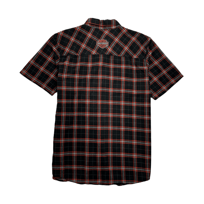 (M) Vintage Harley Davidson Short Sleeve Button-Up Plaid | Vitnage Clothing Store Canada