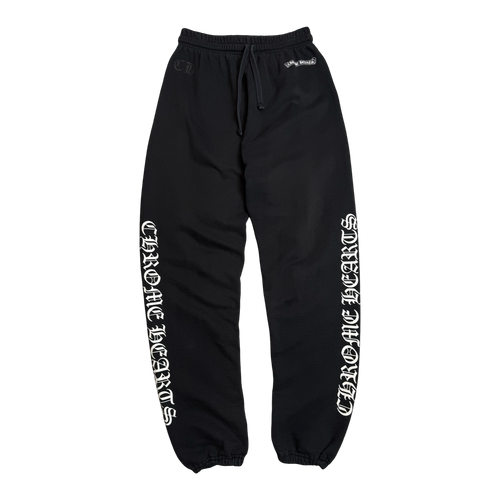 Chrome Hearts Scroll Logo Sweatpants Black | Vintage Clothing Store Canada