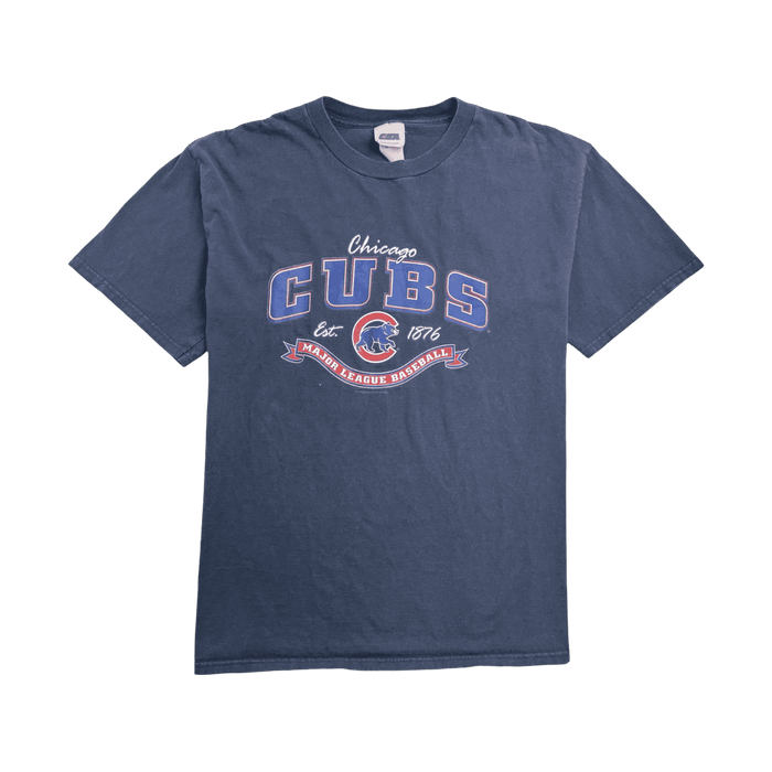 Vintage 2000s MLB Chicago Cubs Tee Faded Navy | Vitnage Clothing Store Canada