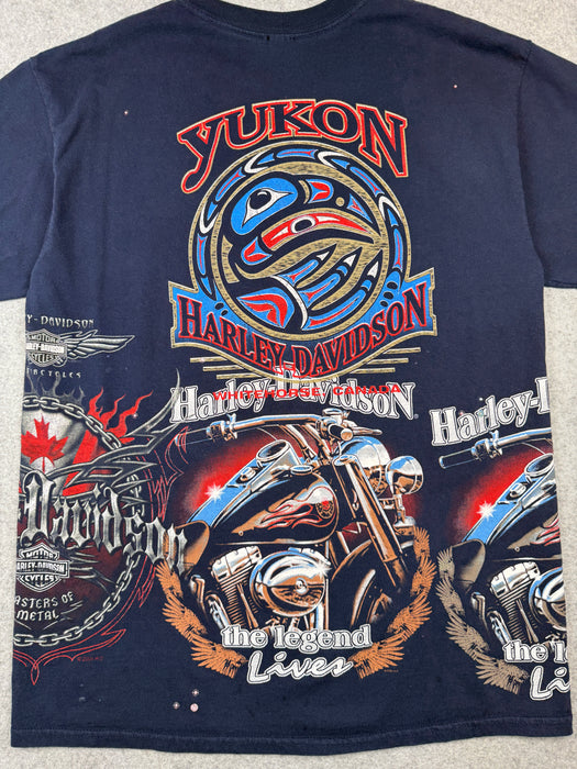 Vintage Harley Davidson Reversible Polar Bear Test Print Sample Tee Navy | Vitnage Clothing Store Canada