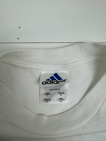 (L) Vintage 90s Adidas Tee White