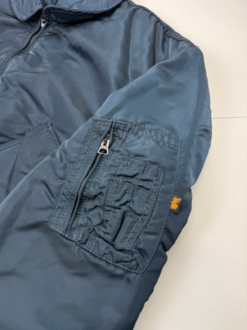 Vintage Alpha Industries Bomber Jacket Blue