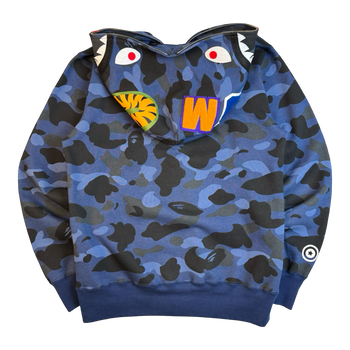 BAPE Shark Camo Full Zip Hoodie Blue (USED)