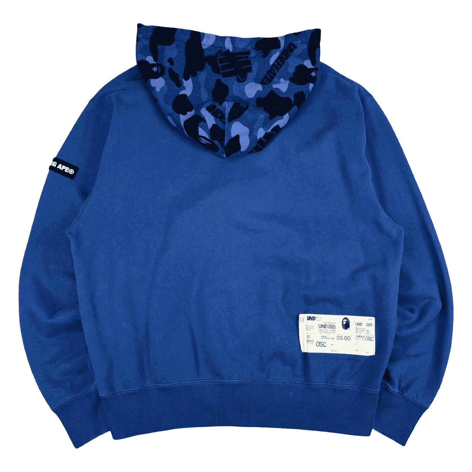 BAPE x Undefeated Camo Relaxed Zip Hoodie Navy (USED)