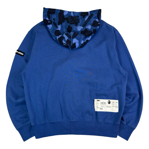BAPE x Undefeated Camo Relaxed Zip Hoodie Navy (USED) | Vintage Clothing Store Canada
