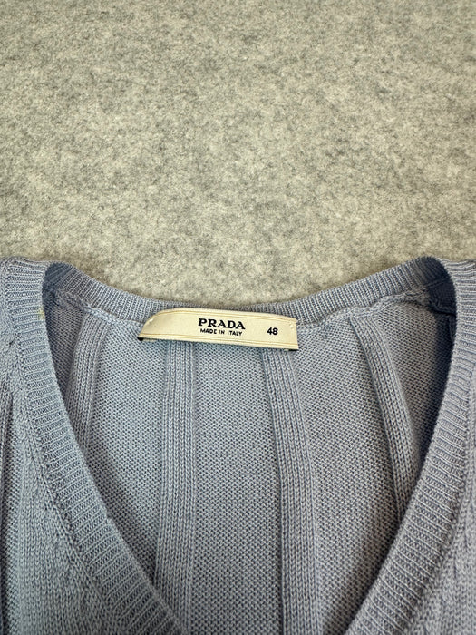Women's Prada Blue V-neck Knit | Vitnage Clothing Store Canada