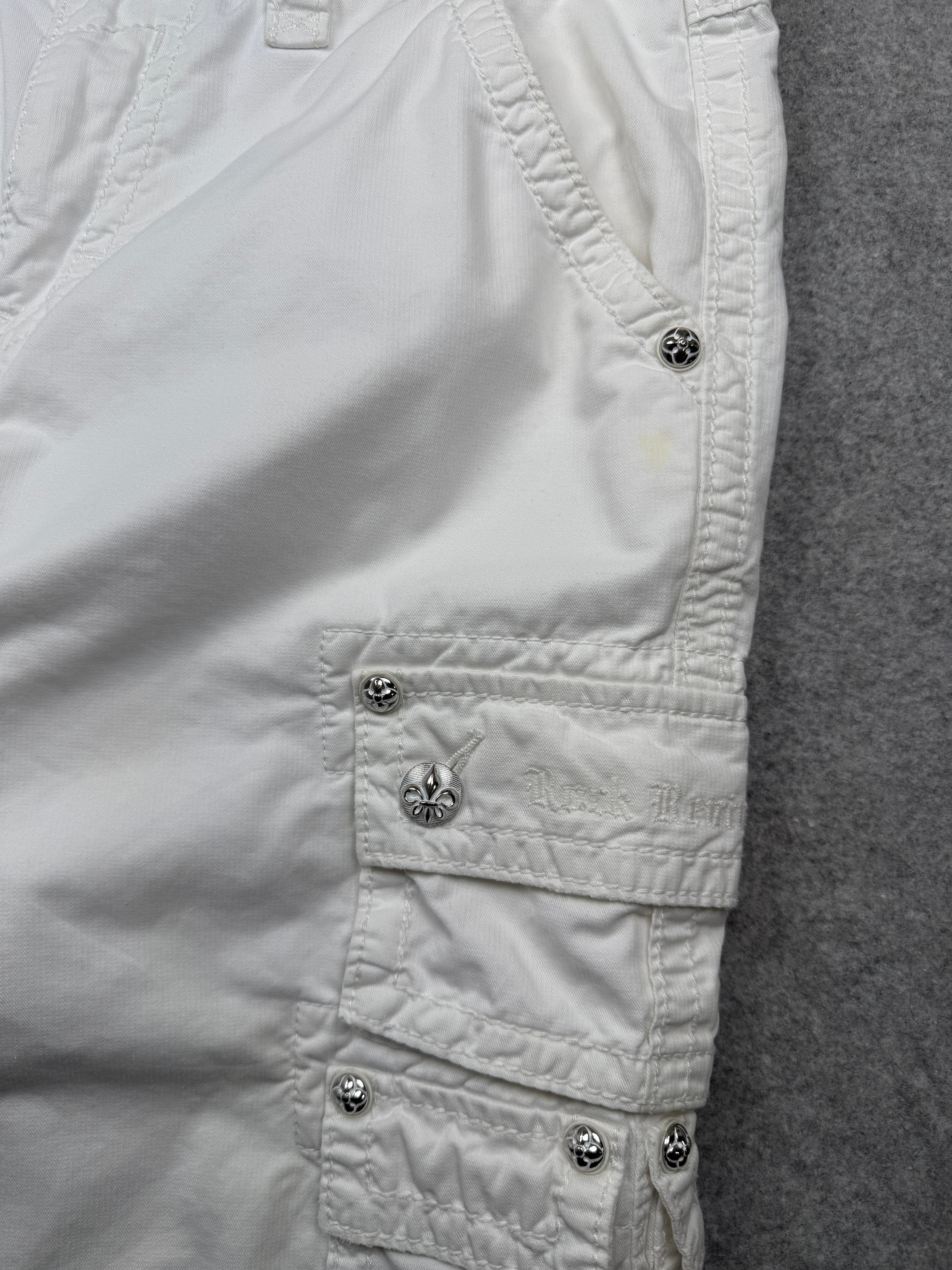 Rock Revival Cargo Shorts White