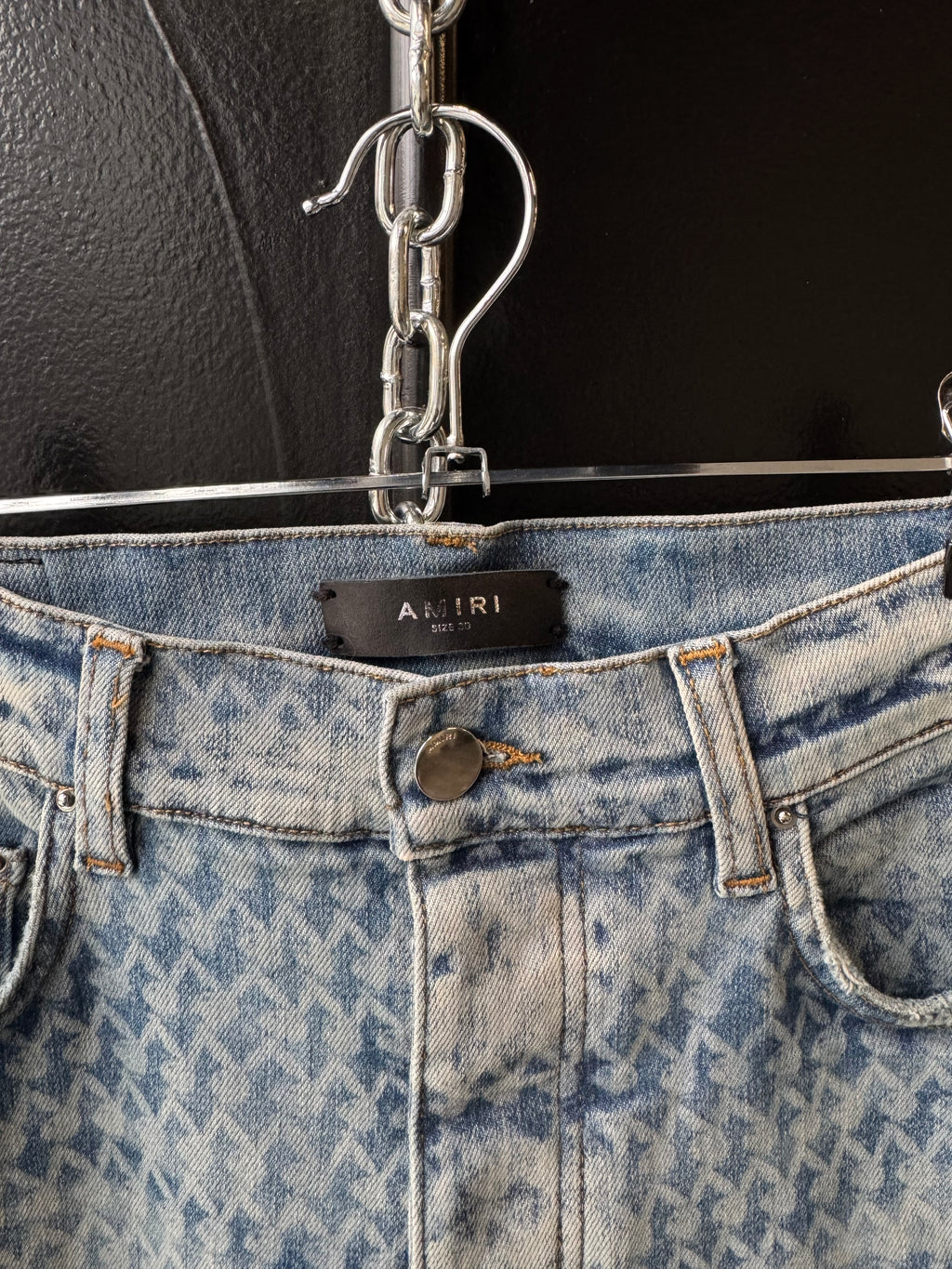 Amiri playboy clay indigo bunny logo skinny jeans
