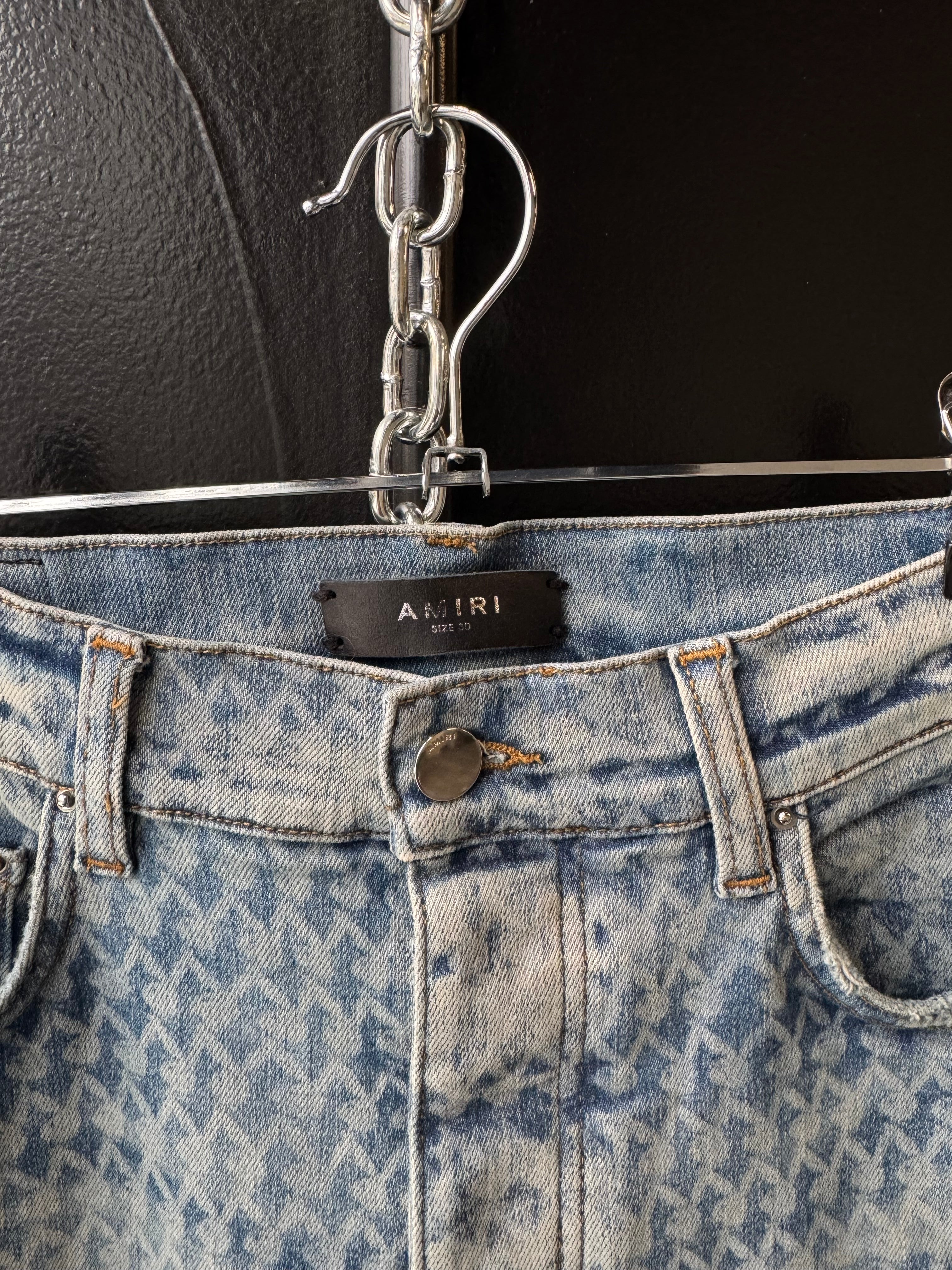 Amiri playboy clay indigo bunny logo skinny jeans