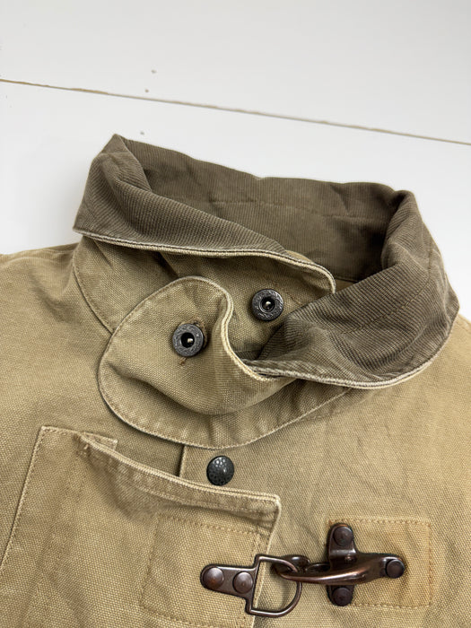 Vintage Polo Ralph Lauren Fireman’s Clasp Canvas Cotton Coat Beige | Vitnage Clothing Store Canada