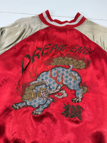 Vintage Embroidered Japanese Reversible Souvenir Jacket Red