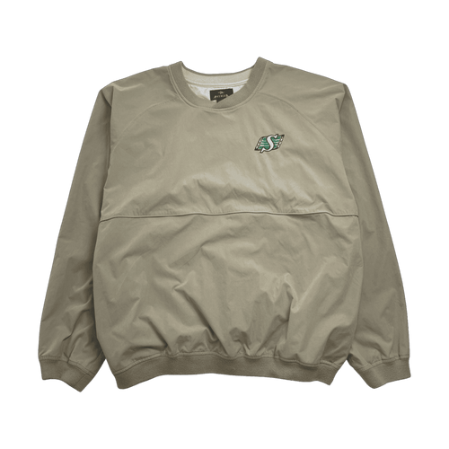 (XXL) Vintage Saskatchewan Roughriders Windbreaker Jacket Cream | Vintage Clothing Store Canada