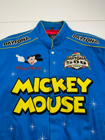 (XL) Vintage Daytona 500 Mickey Mouse Jacket Light Blue