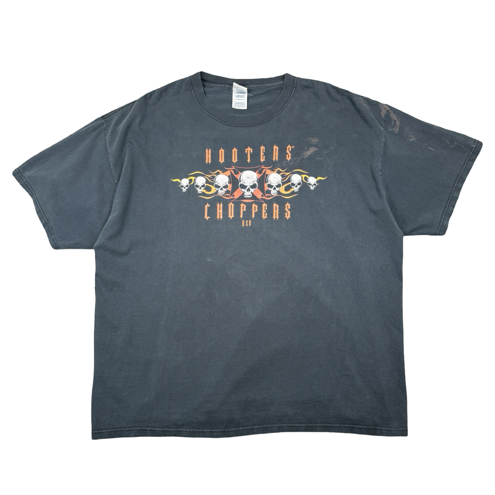 Vintage Hooters Choppers Skulls Tee Black