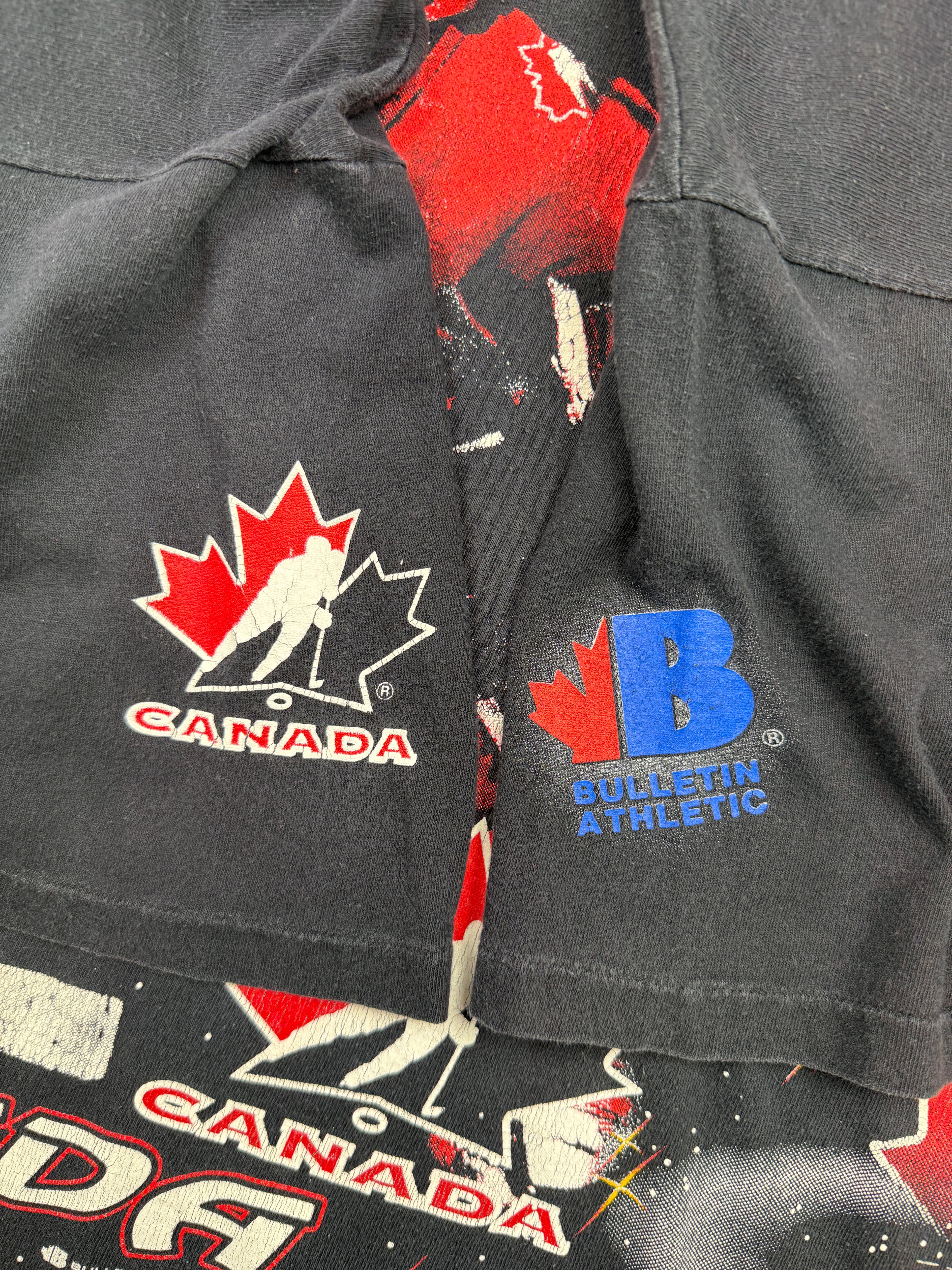 Vintage Team Canada Hockey AOP Tee Black