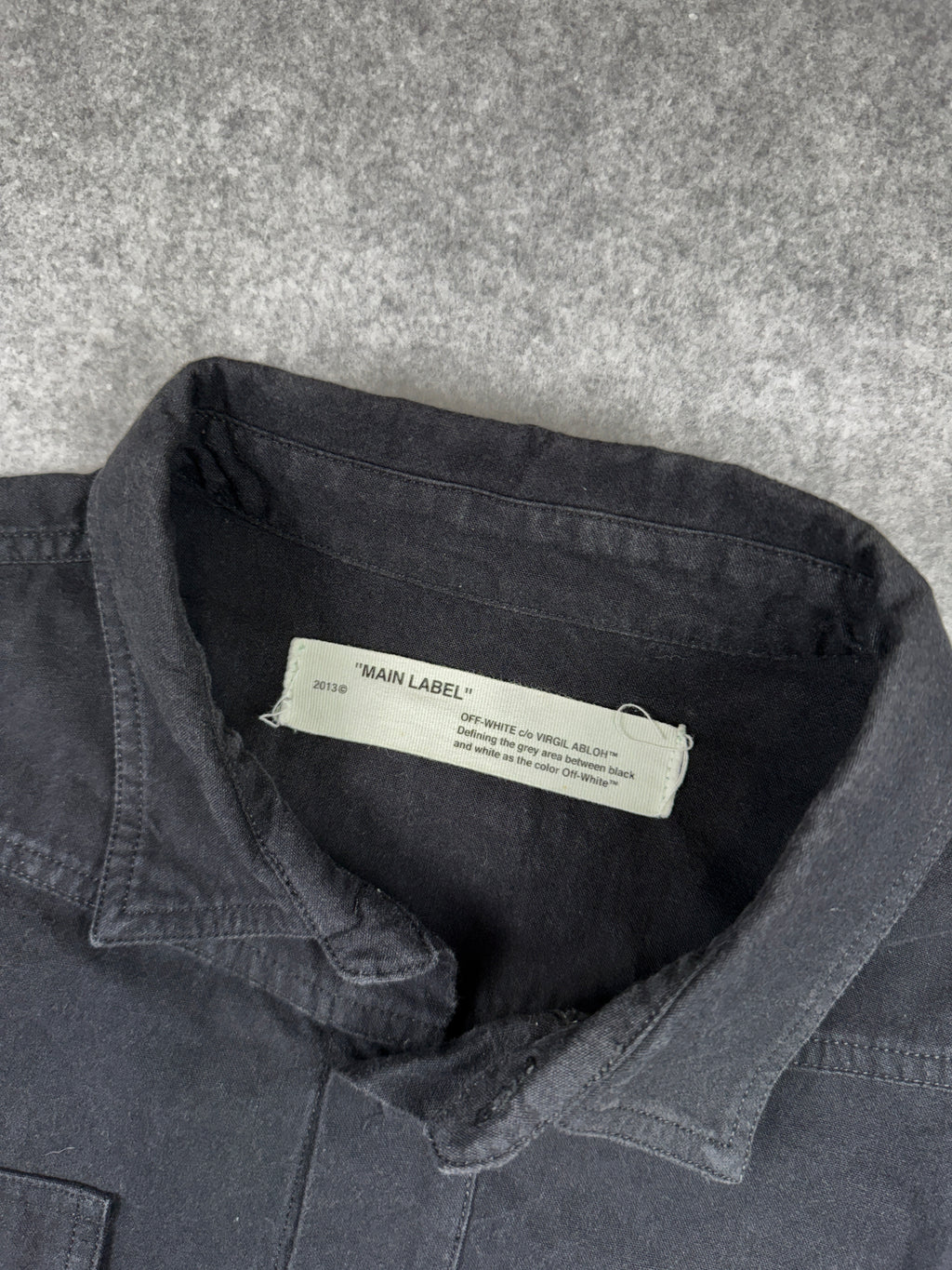 Off-White Spray Diagonal Button-Up Longsleeeve Shirt Black (USED)