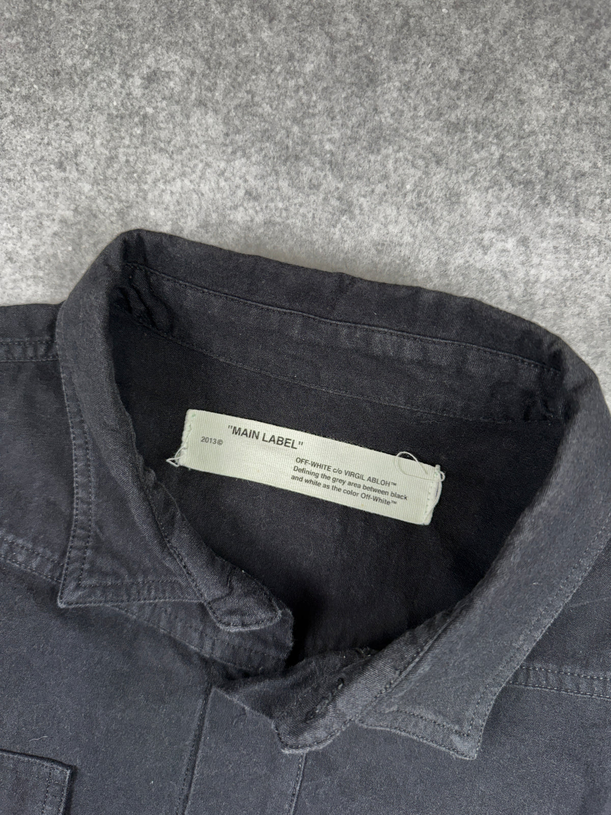 Off-White Spray Diagonal Button-Up Longsleeeve Shirt Black (USED)