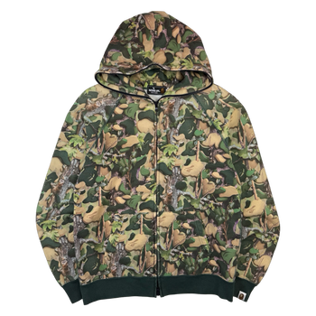 BAPE Village Camo Full Zip Up Hoodie Green (USED)