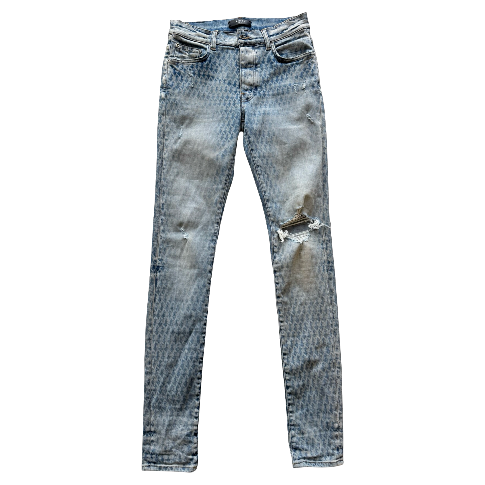 Amiri playboy clay indigo bunny logo skinny jeans