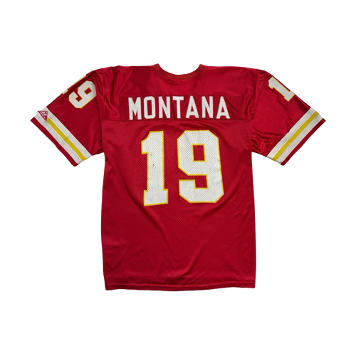 Vintage 90s Apex Joe Montana San Francisco 49ers Football Jersey Red | Vintage Clothing Store Canada