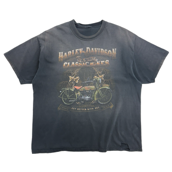 Vintage Harley Davidson Classic Bike Tee Sun Faded Black