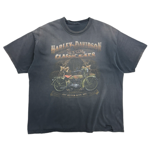 Vintage Harley Davidson Classic Bike Tee Sun Faded Black | Vintage Clothing Store Canada