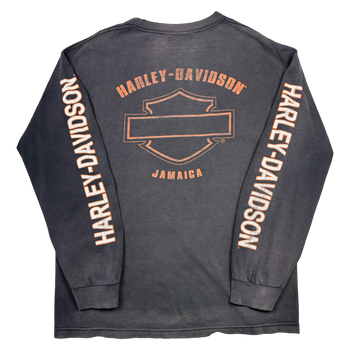 Vintage Harley Davidson Spell Out Sleeve L/S Tee Black