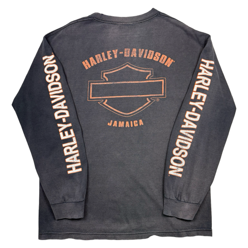 Vintage Harley Davidson Spell Out Sleeve L/S Tee Black | Vintage Clothing Store Canada