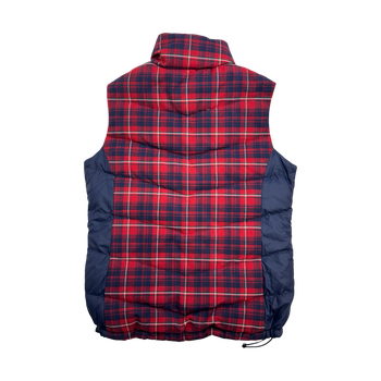 (M) The North Face Plaid Puffer vest