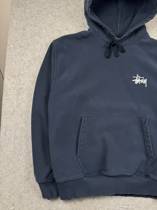 Stussy Basic Logo Hoodie Navy (USED) | Vitnage Clothing Store Canada