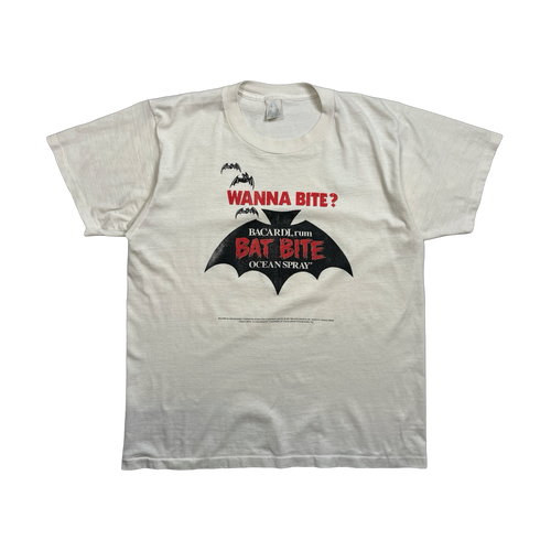 Vintage 90s Bacardi Wanna Bite Tee White | Vintage Clothing Store Canada