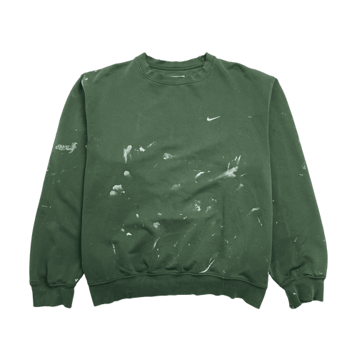 (L) Vintage 2000s Distressed Nike Side Swoosh Sweatshirt Green | Vintage Clothing Store Canada