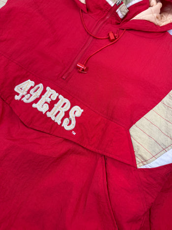 Vintage 90's San Francisco 49ers Hooded Starter Jacket Red
