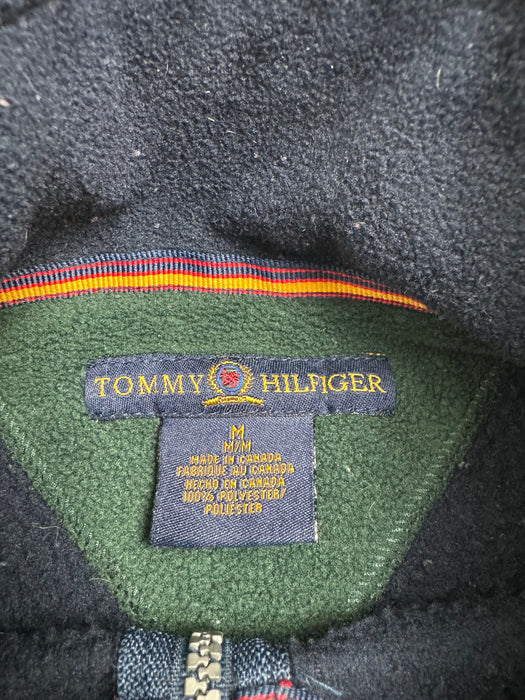 (L) Vintage Tommy Hilfiger Quarter Zip Fleece Black | Vitnage Clothing Store Canada