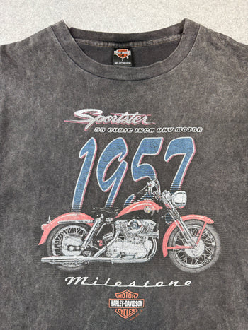 Vintage Harley Davidson 1957 Sportster Tee Black