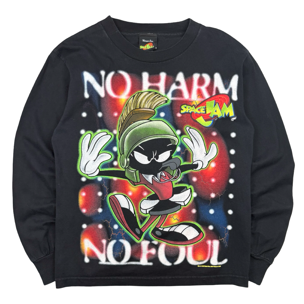 Vintage 90's Space Jam Marvin The Martian L/S Tee Black