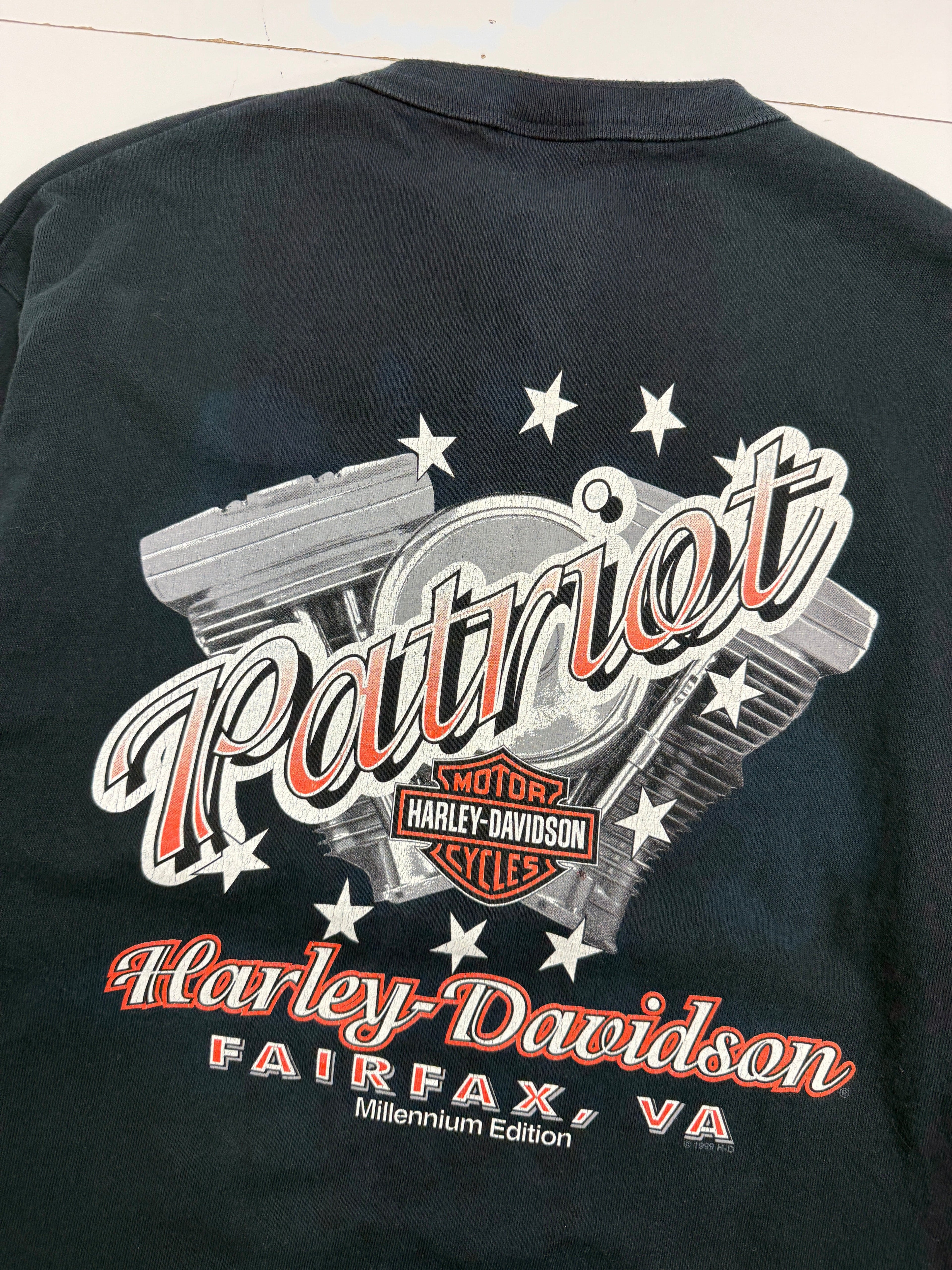 Vintage 1999 Harley Davidson Patriot L/S Tee Black