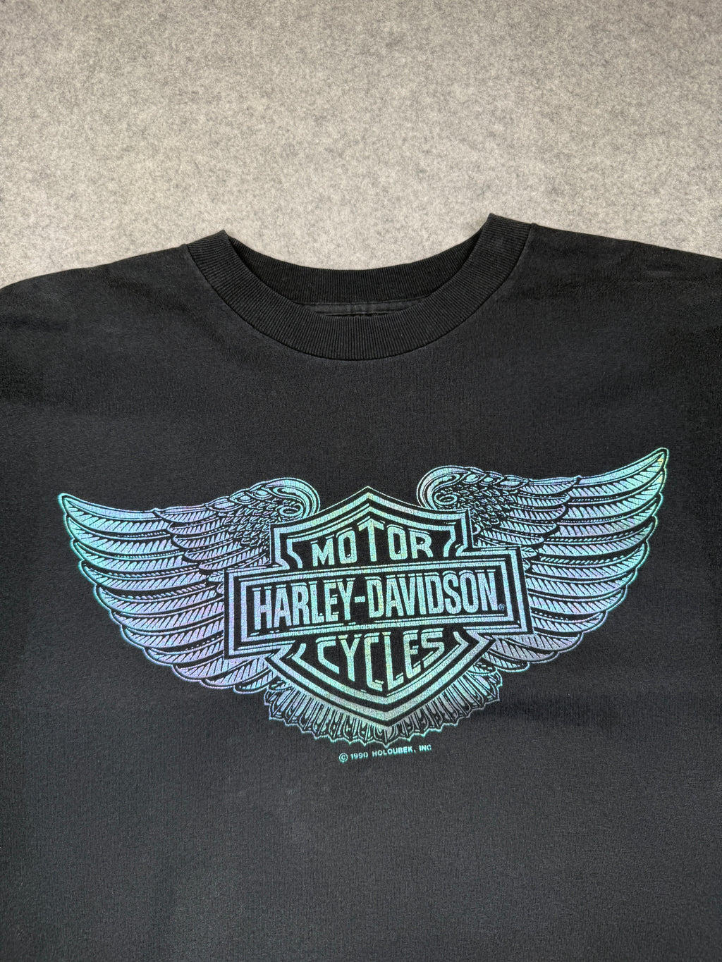 Vintage Harley Davidson Iridescent Logo Tee Black