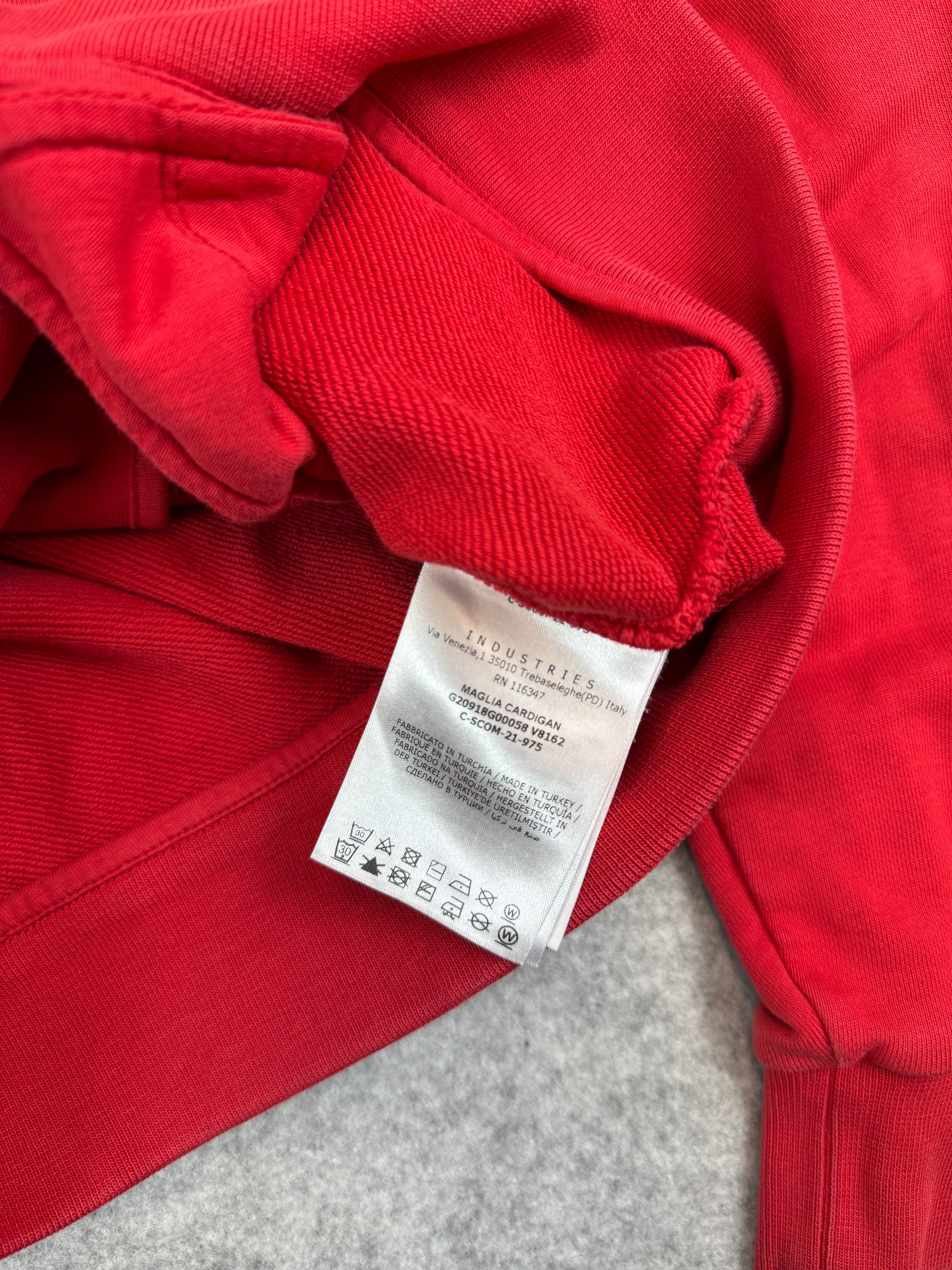 Moncler Striped Zip Up Track Jacket Red