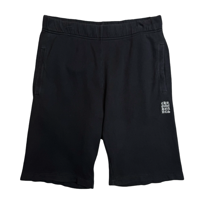 Chrome Hearts Embroidered Vertical Logo Shorts Black