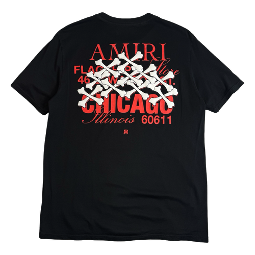 Amiri Chicago Exclusive Tee Black (USED) | Vintage Clothing Store Canada