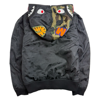 BAPE Shark Insulated Full Zip Jacket Mono Camo Black (USED)